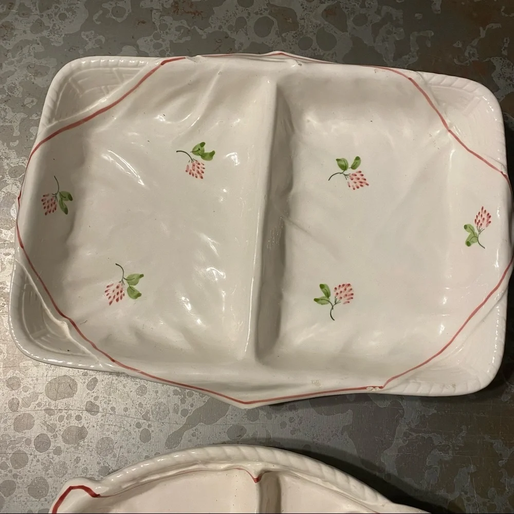 Vintage Stafford Original 1986 Serving Platters set of 2 Vintage Rose Dishes